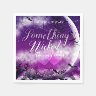 Wicked Fun Halloween Love Moon Wedding Napkin