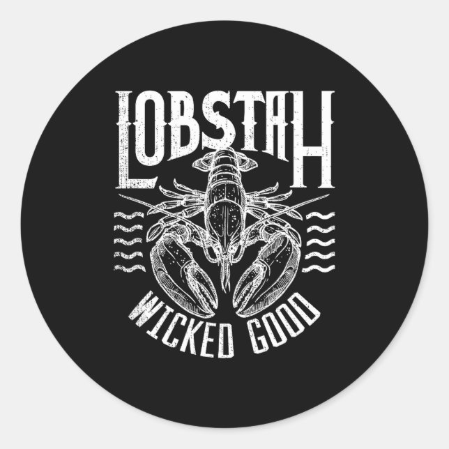 Wicked Good Lobstah Funny Maine Boston Cape Cod Lo Classic Round Sticker (Front)