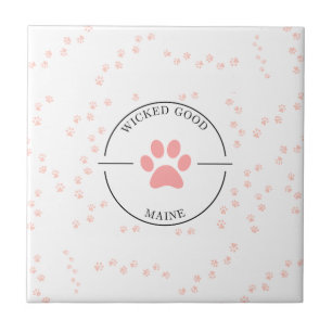 Wicked Good Maine - Pink Paws - Coaster