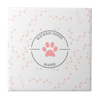 Wicked Good Maine - Pink Paws - Coaster