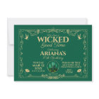 Wicked Good Time Green Birthday Party Invitation