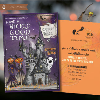 Wicked Good Time Halloween Party Pumpkin Pals Invitation