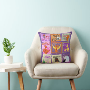 Wicked Halloween Stamp Collections Multi-coloured Throw Pillow