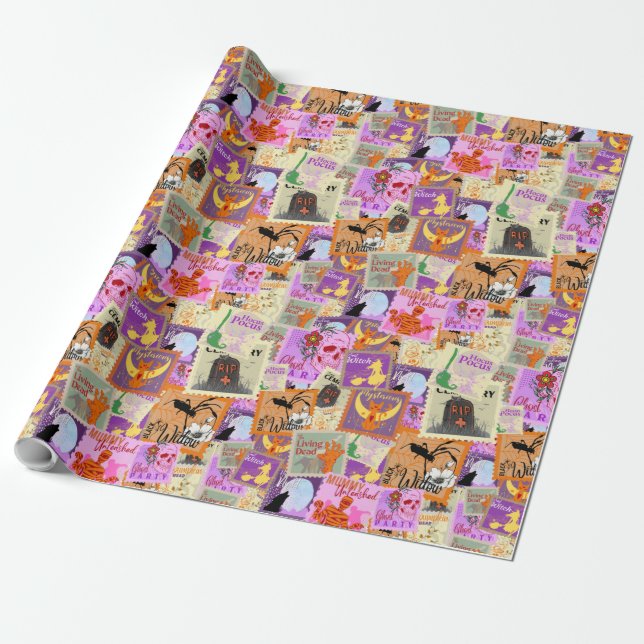 Wicked Halloween Stamp Collections Multi-coloured Wrapping Paper (Unrolled)