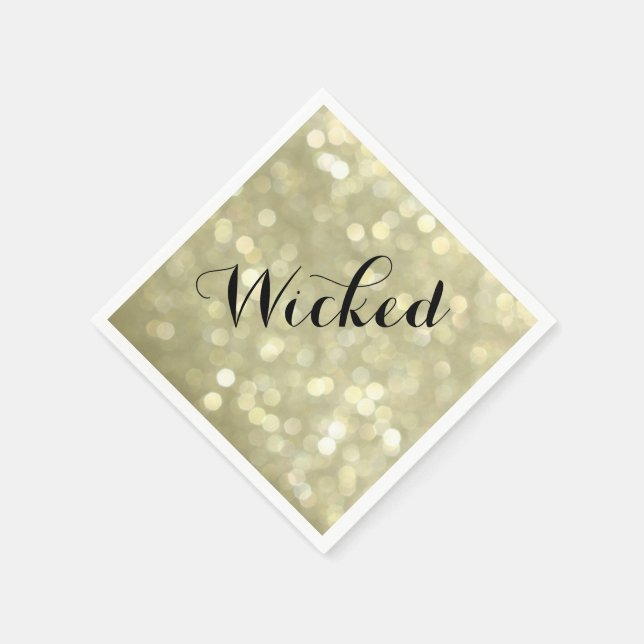 Wicked in Gold Halloween Napkin (Corner)