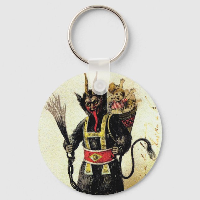 Wicked Krampus Scary Demon Holiday Christmas Xmas Keychain (Front)
