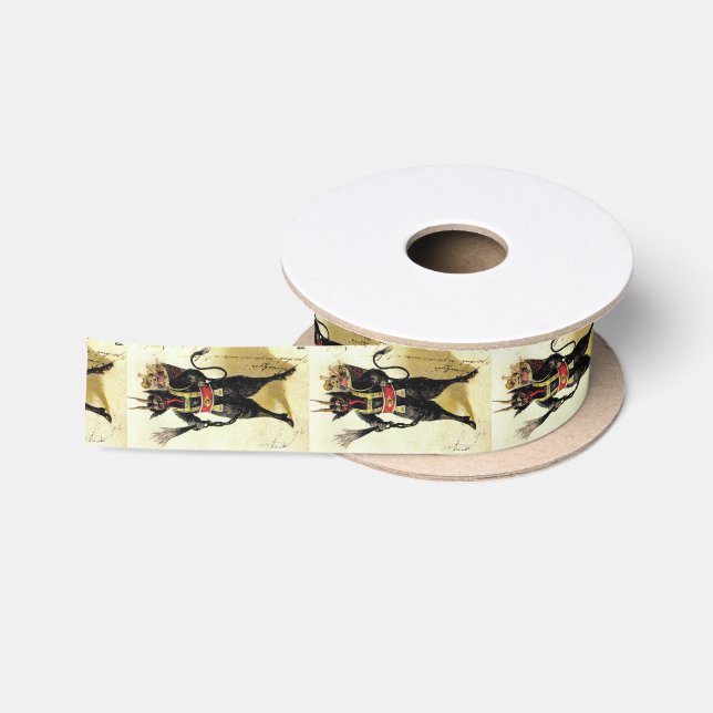 Wicked Krampus Scary Demon Xmas Christmas Satin Ribbon (Spool)