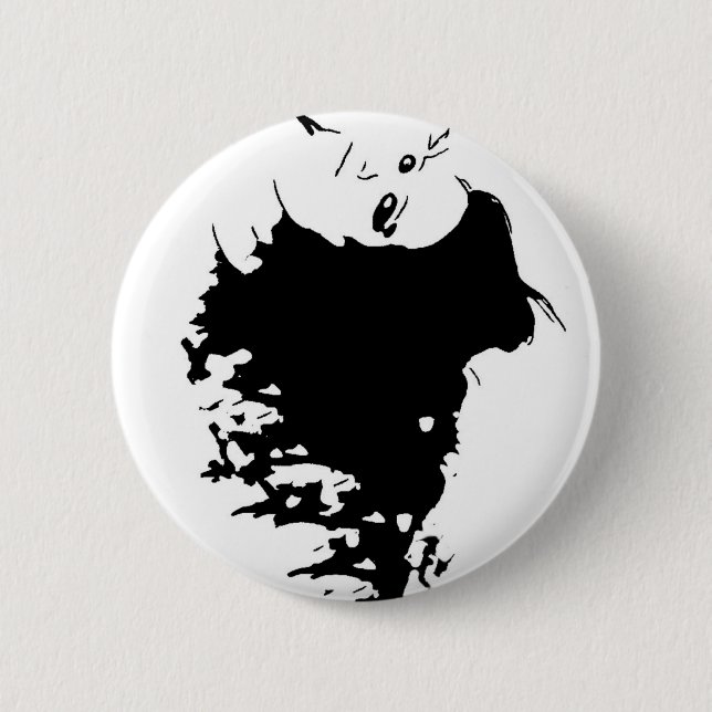 Wicked Mane 2 Inch Round Button (Front)