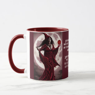 Wicked Red Witch Blood Moon Spell Quote Mug