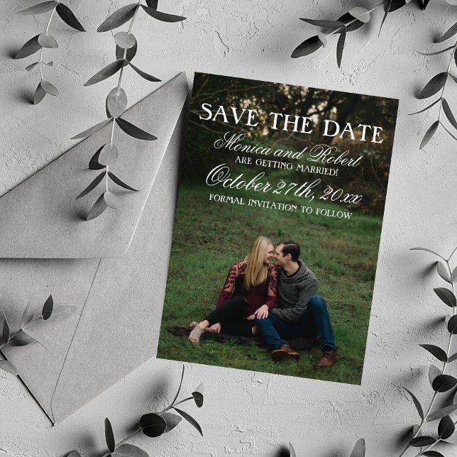 Wicked Script Overlay Gothic Wedding Save The Date (Creator Uploaded)