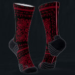 Wicked Style Black and Red Paisley Socks<br><div class="desc">Wicked style black and red paisley bandana print premium soft quality socks. Visit my shop for the entire bandana sock design collection.</div>