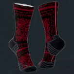 Wicked Style Black and Red Paisley Socks<br><div class="desc">Wicked style black and red paisley bandana print premium soft quality socks. Visit my shop for the entire bandana sock design collection.</div>