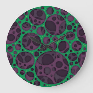 Wicked Trippy Abstract Slime Holes Design Pattern Large Clock