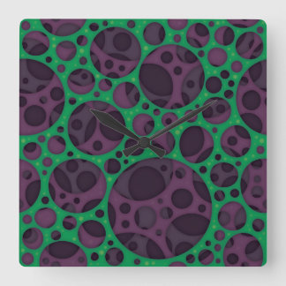 Wicked Trippy Abstract Slime Holes Design Pattern Square Wall Clock