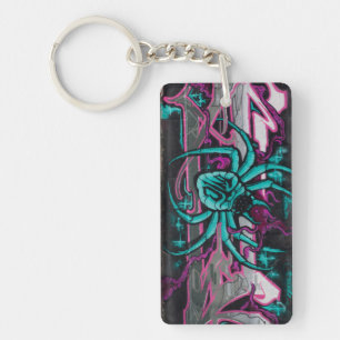 Wicked Turquoise Spider Keychain