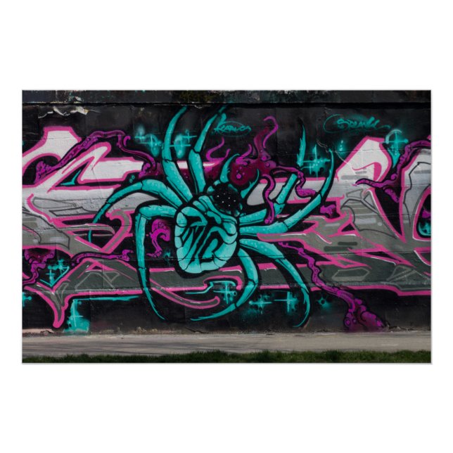 Wicked Turquoise Spider Poster (Front)