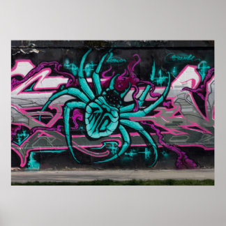Wicked Turquoise Spider Poster