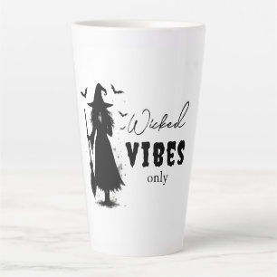 "Wicked Vibes Only" -  Halloween Black Witch –  Latte Mug