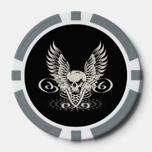Wicked Winged Skull Poker Chips