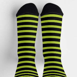 Wicked Witch Black and Green Striped Socks