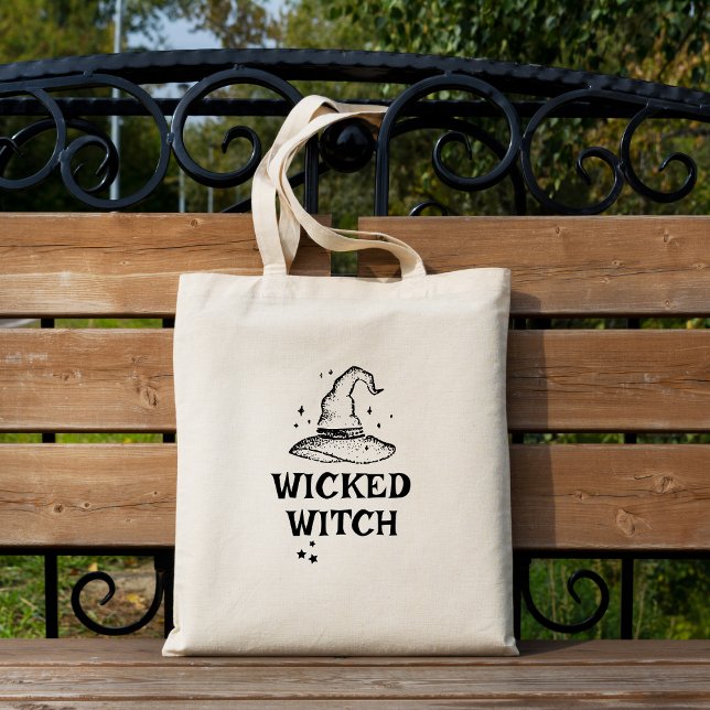 Wicked Witch Black and White Halloween Stars  Tote Bag (Creator Uploaded)