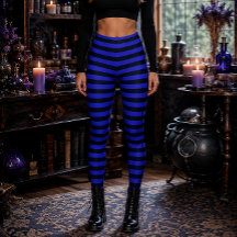 Wicked Witch Blue and Black Striped Halloween