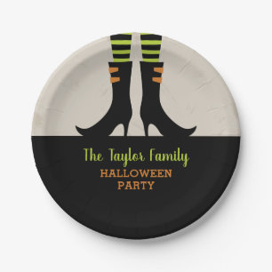 Wicked Witch Boots Personalized Halloween Party Paper Plate