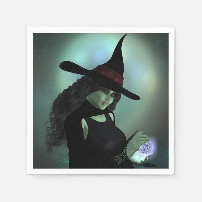 Wicked Witch Casting a Spell Napkin (Front)