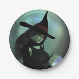Wicked Witch Casting a Spell Paper Plate