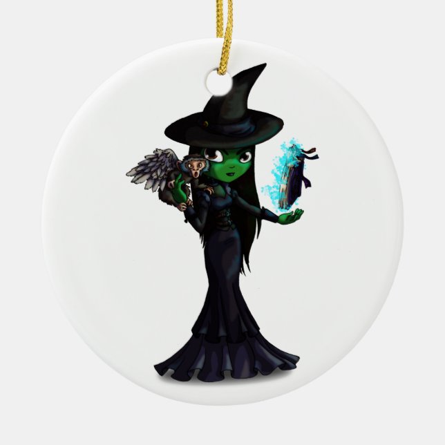 Wicked Witch Ceramic Ornament (Front)