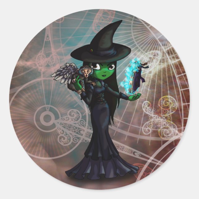 Wicked Witch Classic Round Sticker (Front)