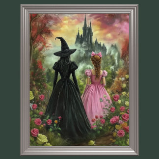 Wicked Witch & Dorothy Digital Art – Wizard of Oz  Poster
