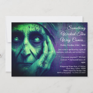 Wicked Witch Halloween Costume Fête Invitation