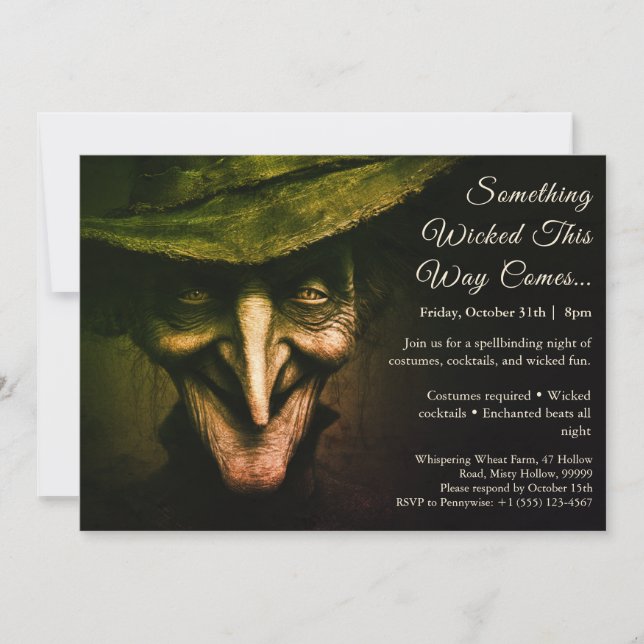 Wicked Witch Halloween Costume Fête Invitation (Devant)