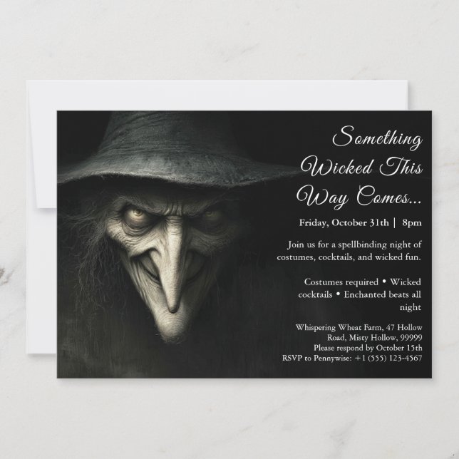 Wicked Witch Halloween Costume Fête Invitation (Devant)