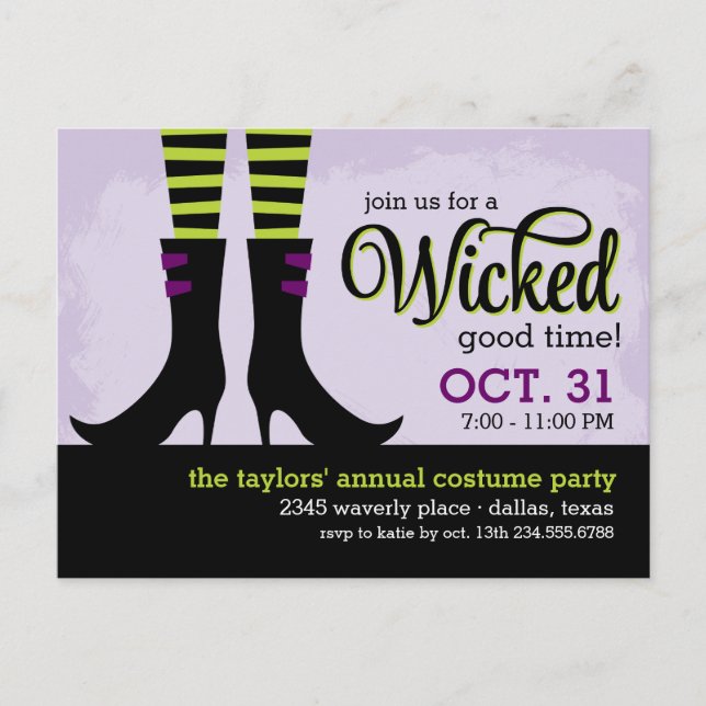 Wicked Witch Halloween Costume Fête Invitation (Devant)