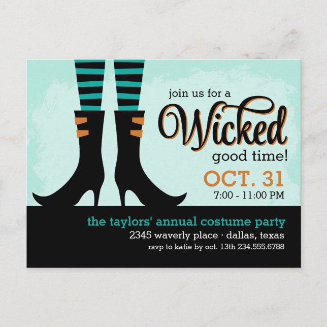 Wicked Witch Halloween Costume Party Invitation (Front)