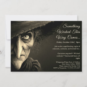 Wicked Witch Halloween Costume Party Invitation