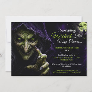 Wicked Witch Halloween Costume Party Invitation
