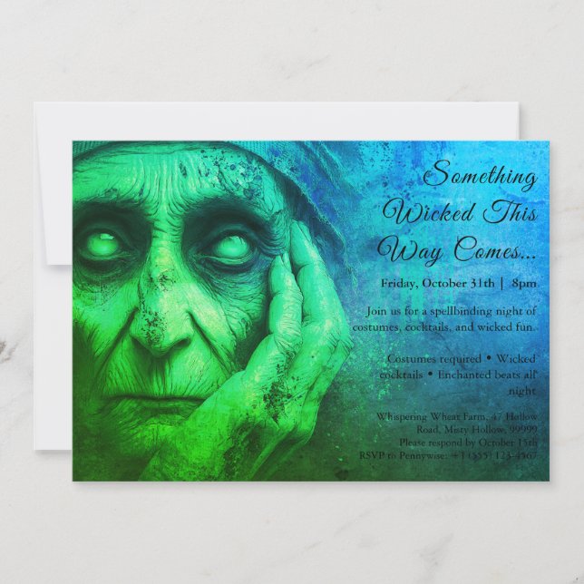 Wicked Witch Halloween Costume Party Invitation (Front)