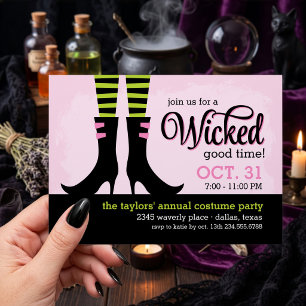 Wicked Witch Halloween Costume Party Invitation