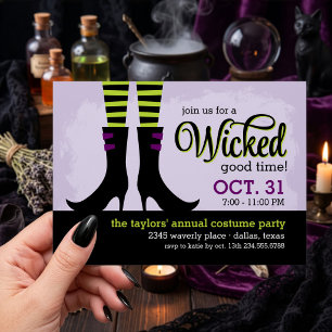 Wicked Witch Halloween Costume Party Invitation