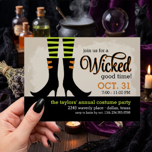 Wicked Witch Halloween Costume Party Invitation