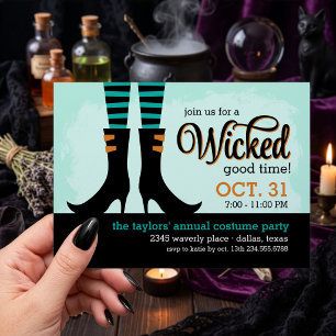 Wicked Witch Halloween Costume Party Invitation