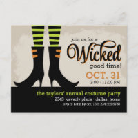Wicked Witch Halloween Costume Party Invitation