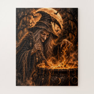 Wicked Witch Halloween Costume Party Jigsaw Puzzle