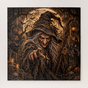 Wicked Witch Halloween Costume Party Jigsaw Puzzle