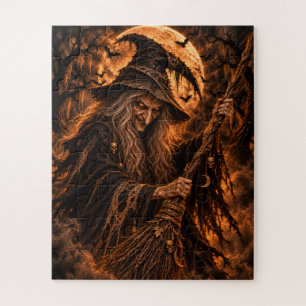 Wicked Witch Halloween Costume Party Jigsaw Puzzle