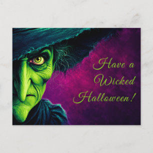Wicked Witch Halloween Costume Party Postcard