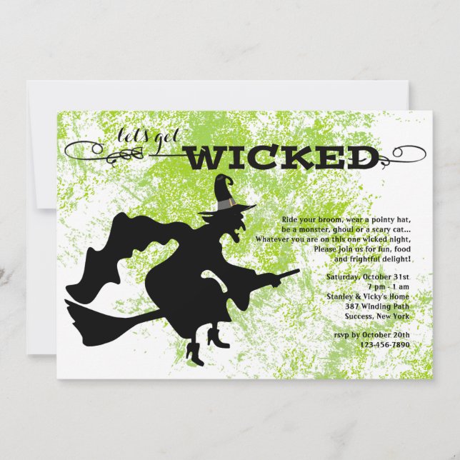 Wicked Witch Halloween Invitation (Front)